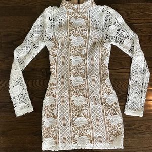 White Lace Mini Dress